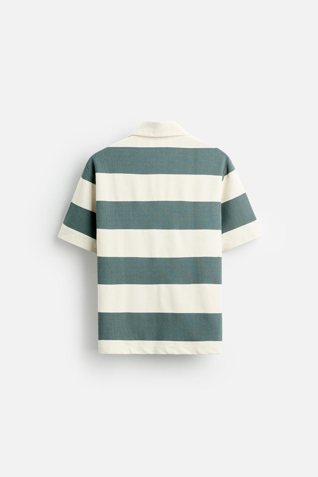 TEXTURED WEAVE POLO SHIRT WITH ZIP - Zara фото 9