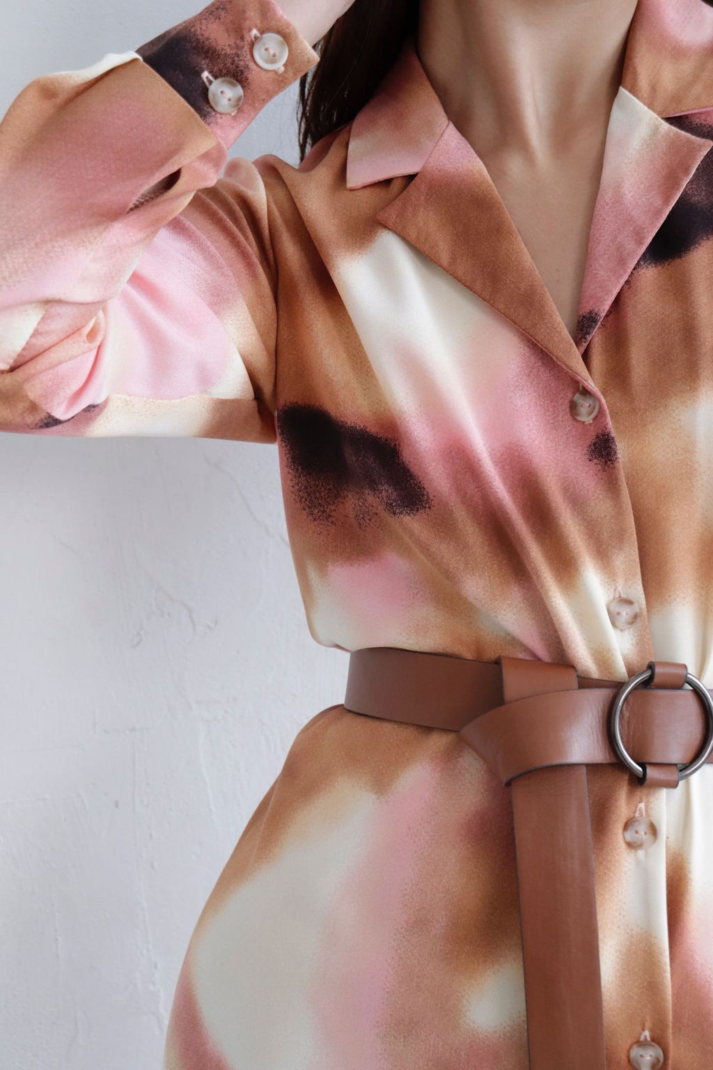 Платье-рубашка с английским воротником принт - Martichelli фото 270