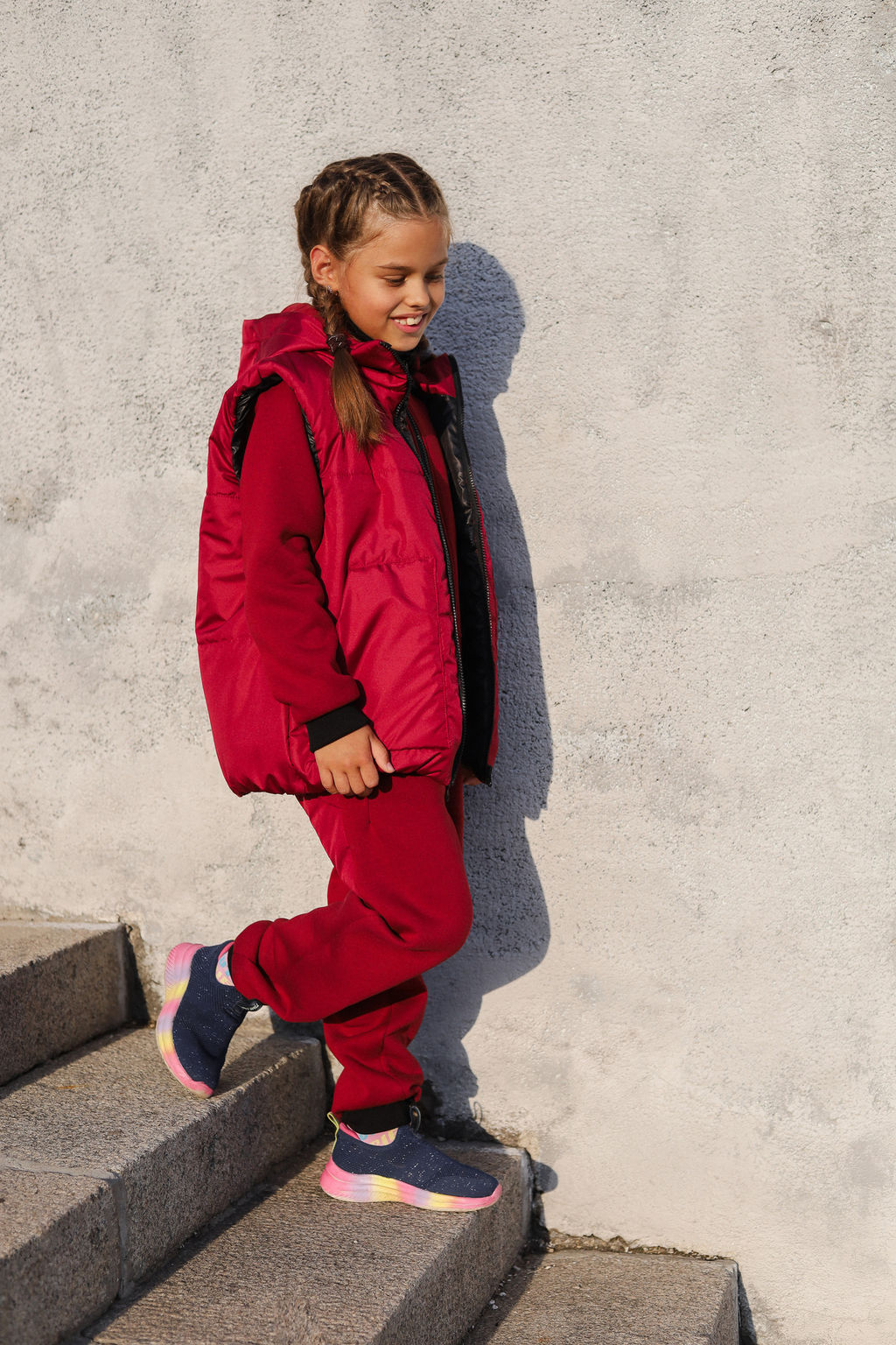 Бомбер утепленный, бордо - Inzibe фото 42