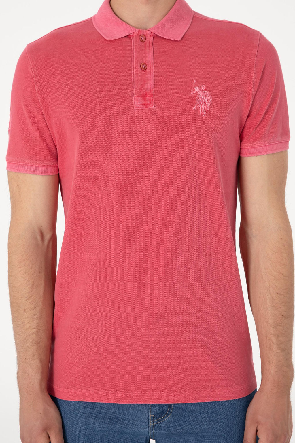 Erkek Slim Fit Polo Yaka Pembe Basic Ti__rt Sepette S_rpriz _ndirim - U.s. polo assn фото 6