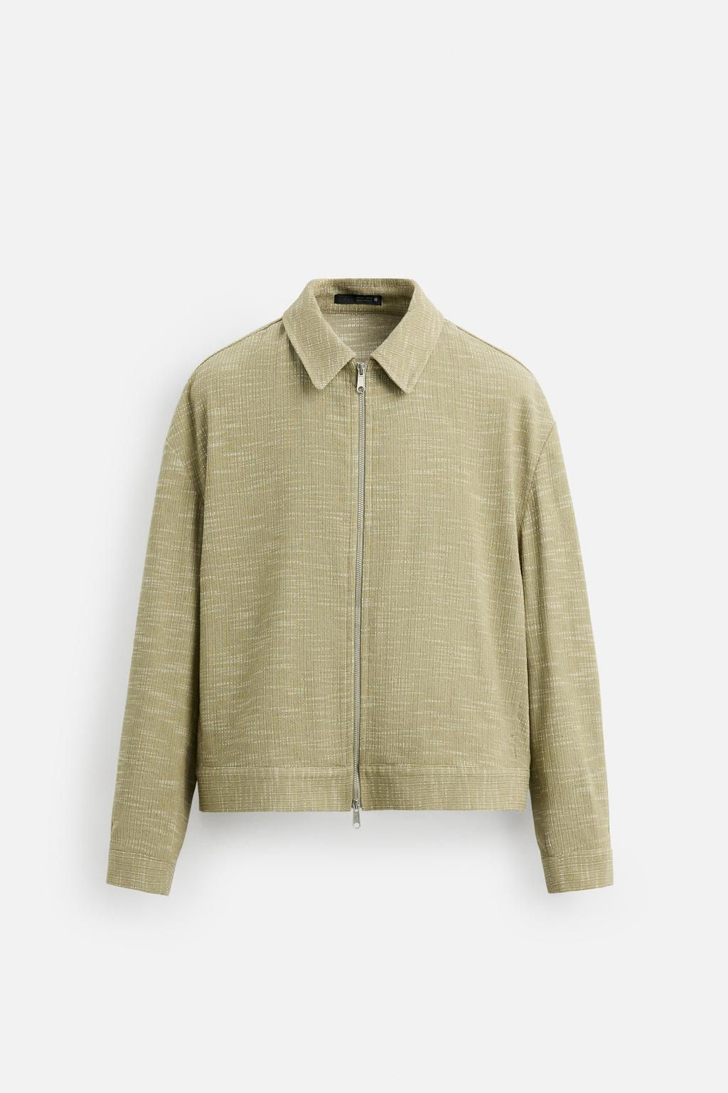 TEXTURED ZIP-UP OVERSHIRT - Zara фото 8