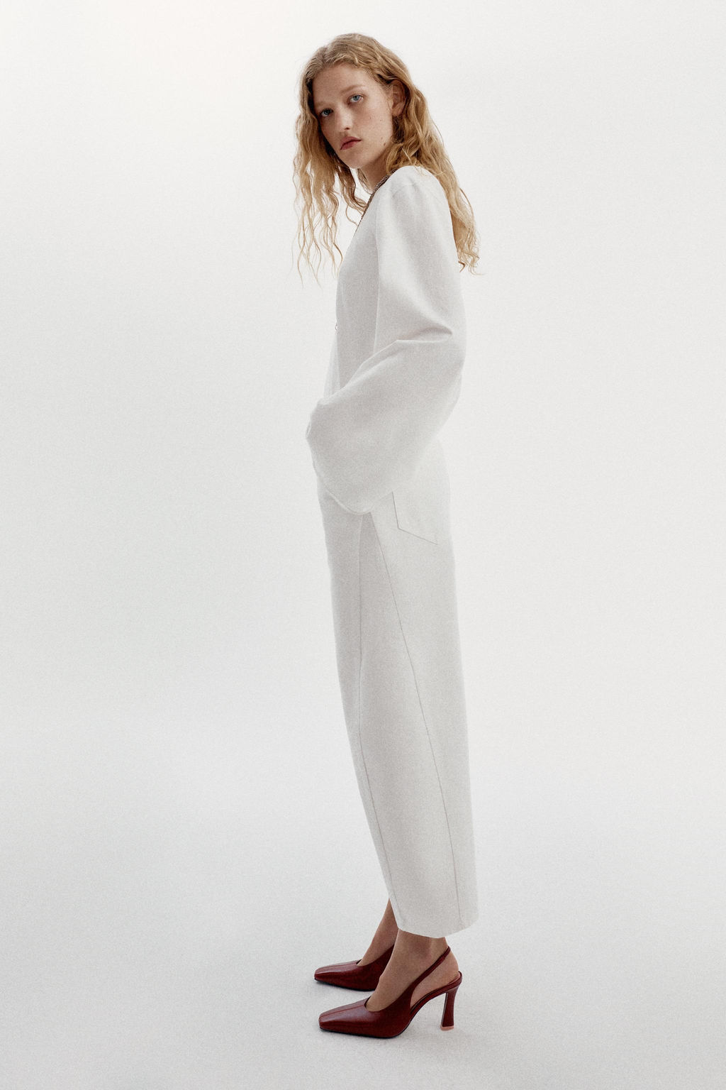 JEANS Z1975 BARREL TIRO ALTO / Blanco - Zara фото 3