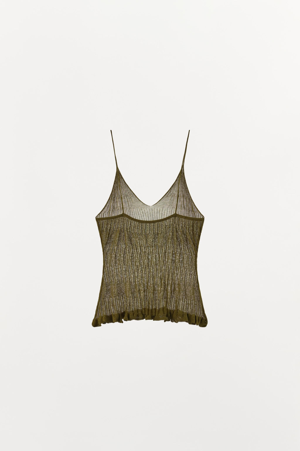 TOP PUNTO TIRANTES TEXTURA / Khaki - Zara фото 5