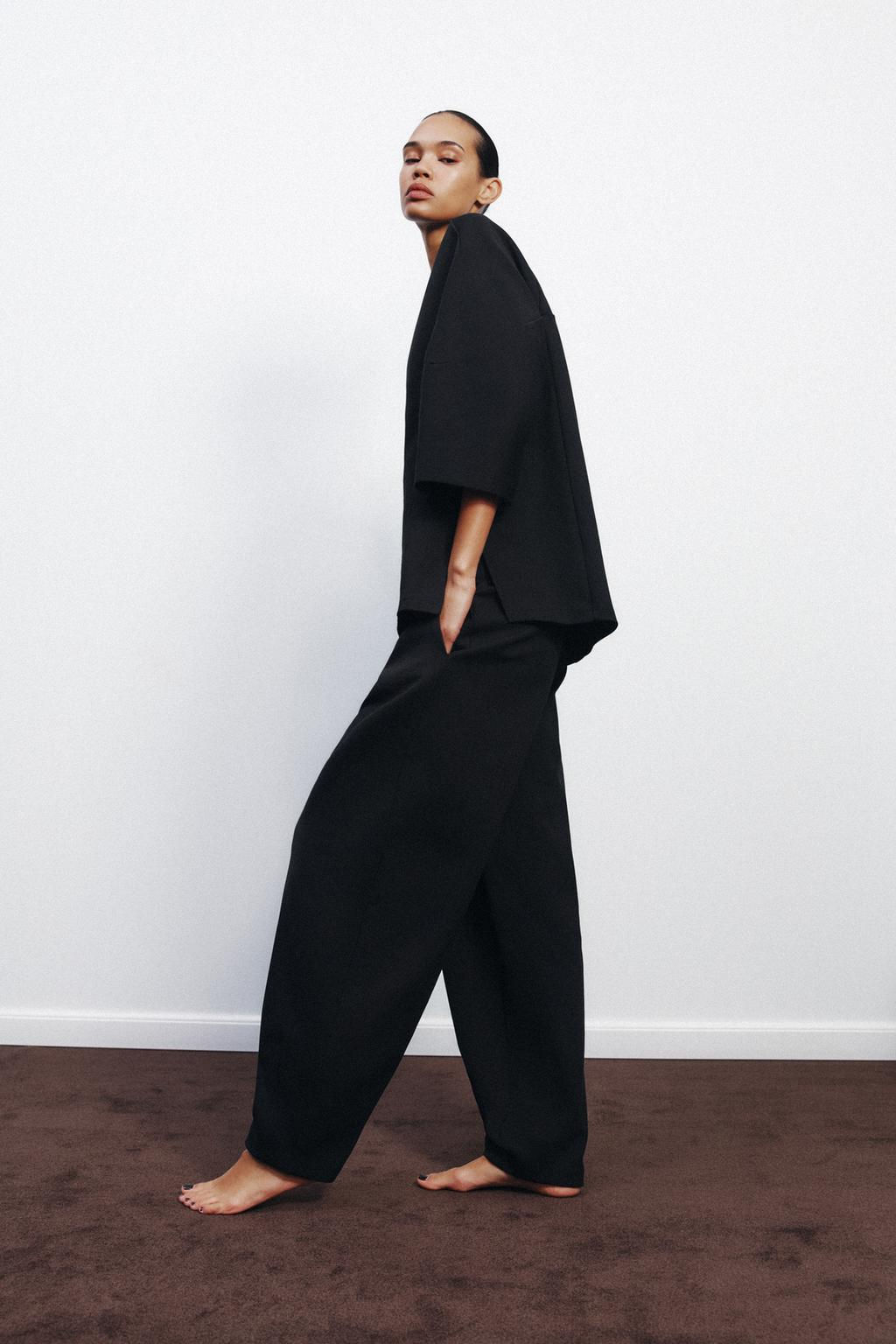 INTERLOCK COCOON TROUSERS - Zara фото 4