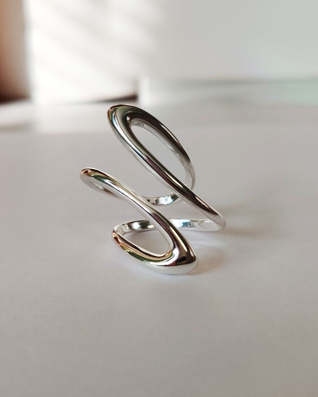 Кольцо с белым серебрением