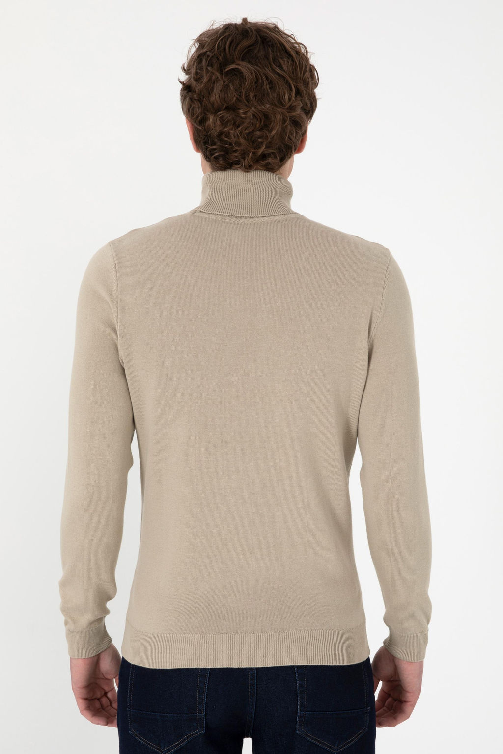 Erkek Haki Melanj Basic Kazak