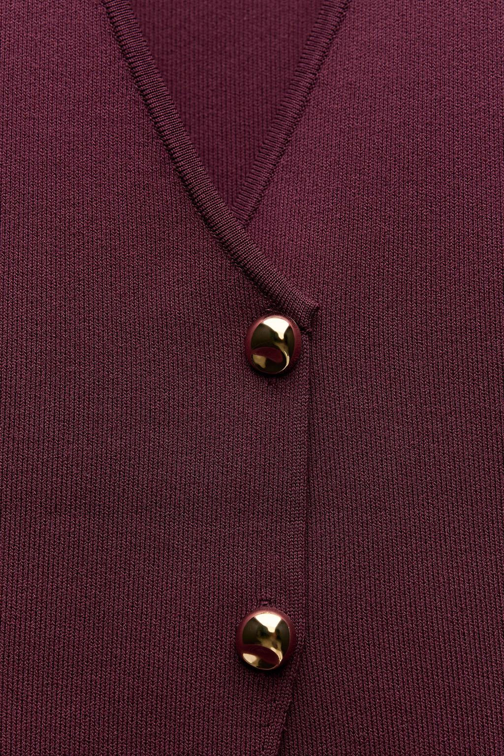 PLAIN KNIT TOP WITH GOLD BUTTON - Zara фото 26