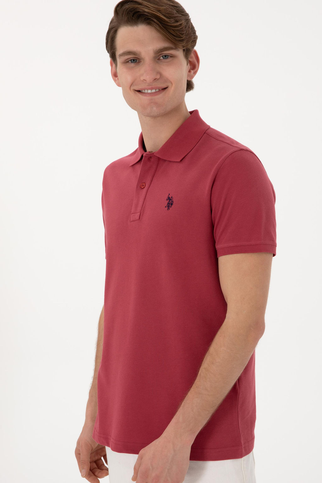 Erkek Slim Fit Polo Yaka Vi_ne Basic Ti__rt - U.s. polo assn фото 3