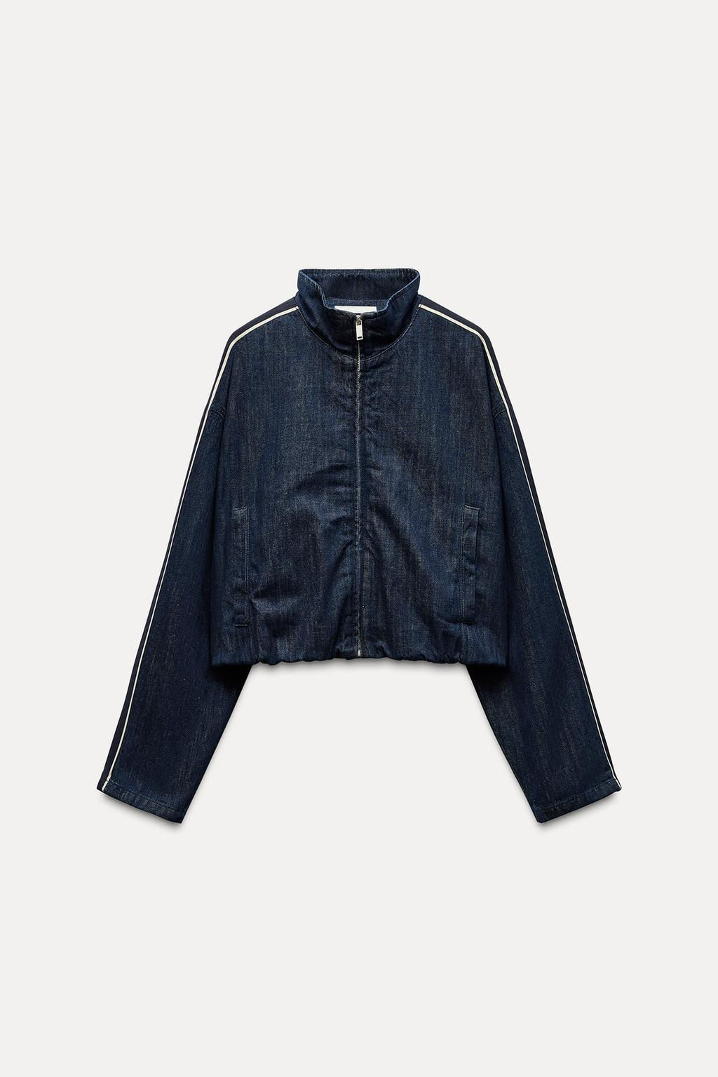 CONTRAST STRIPE DENIM JACKET - Zara фото 4
