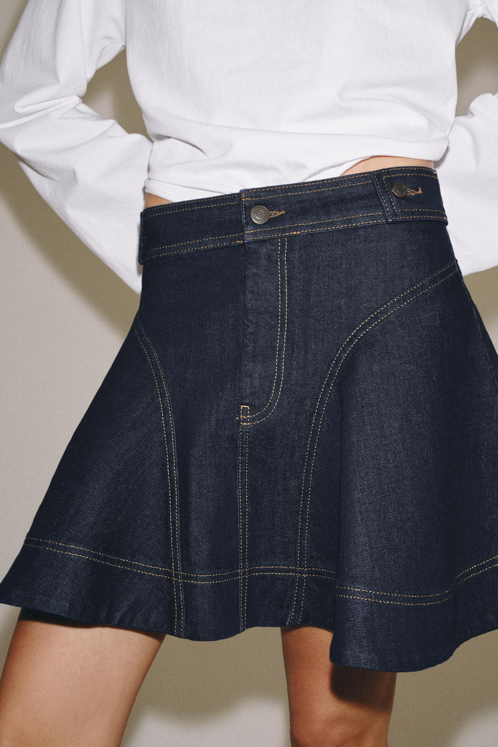 FALDA CORTA DENIM ZW COLLECTION / Azul - Zara фото 5