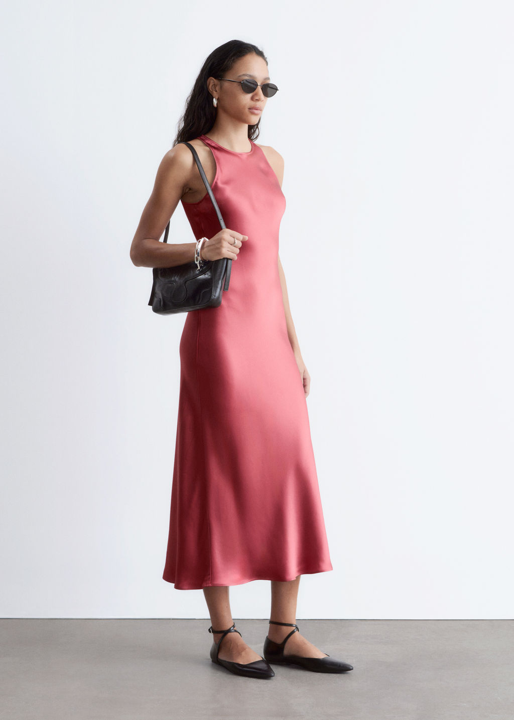 Vestido midi de sat?n sin mangas - H&m фото 8
