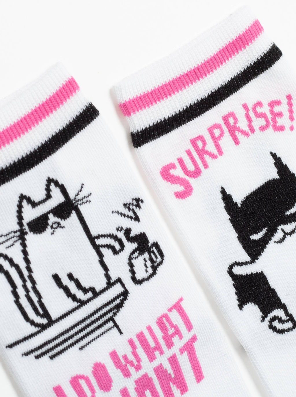Цена за 2 пары. Носки Классические CONTE Хлопковые носки HAPPY c рисунками cat & surprise белый - Conte elegant фото 3