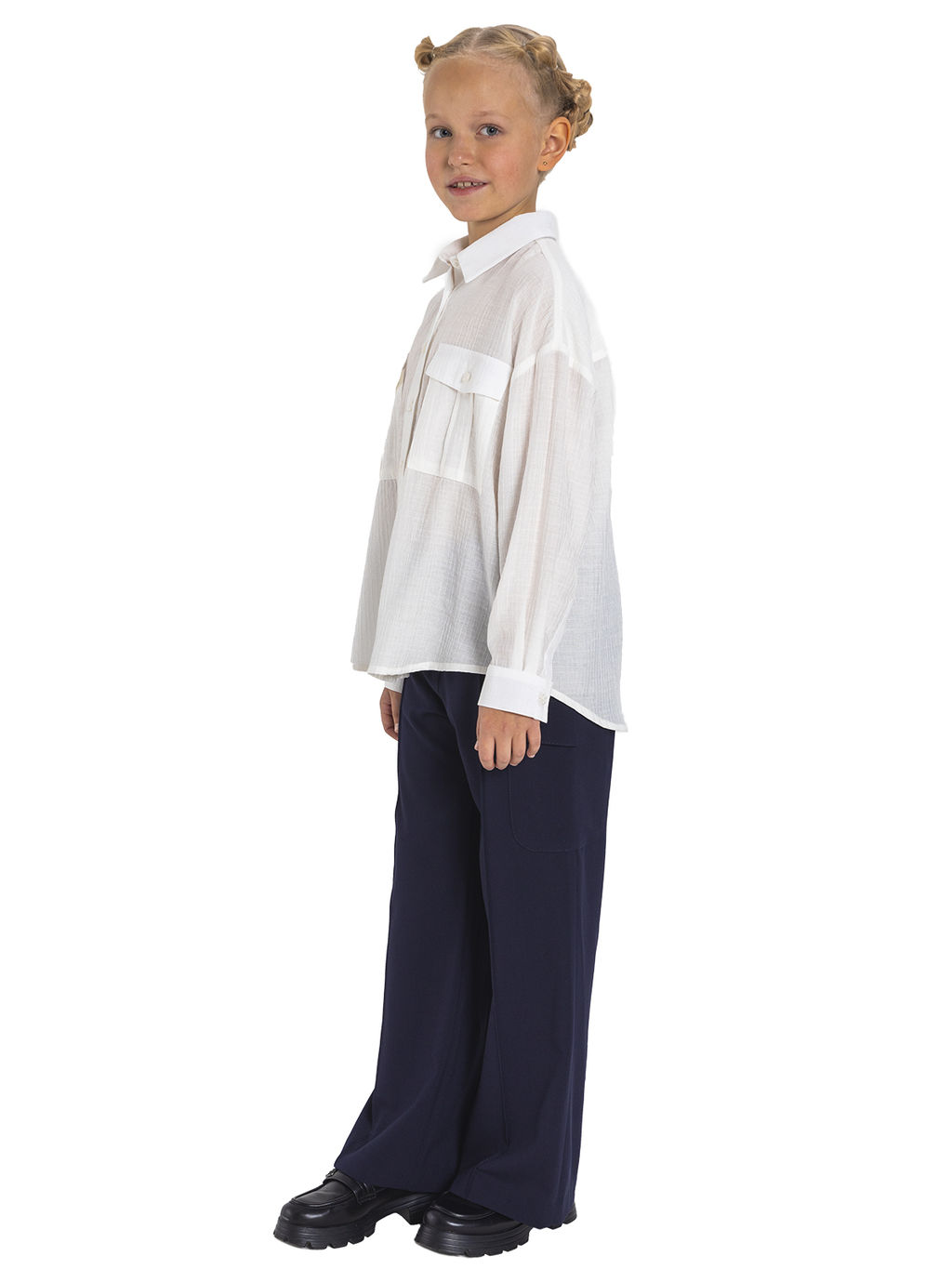 Школьная блузка для девочки О77058 - Карамелли фото 3