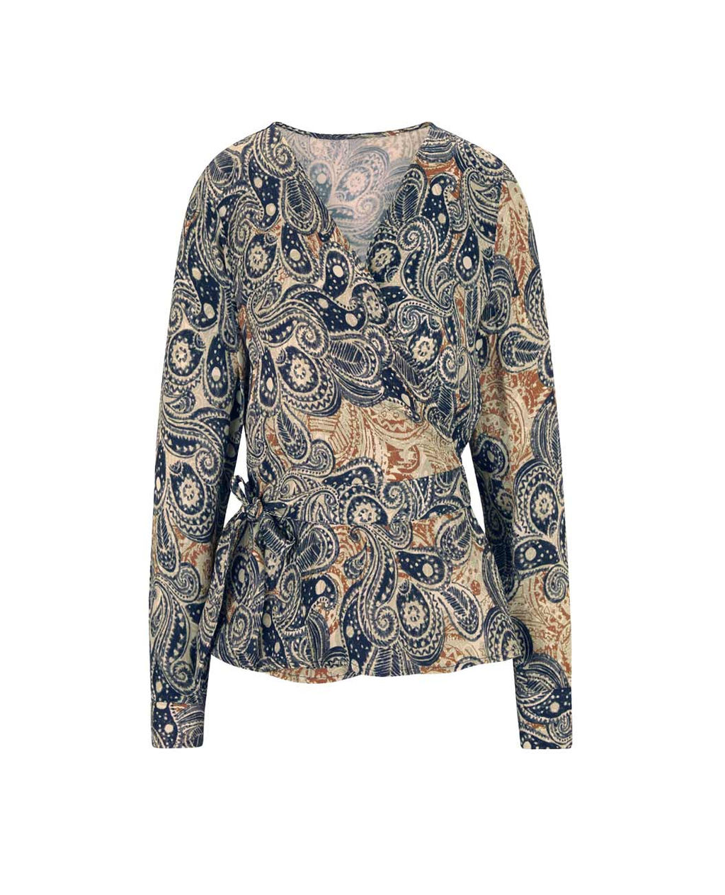 Блузка, сине-бежевая - Patrizia dini фото 2