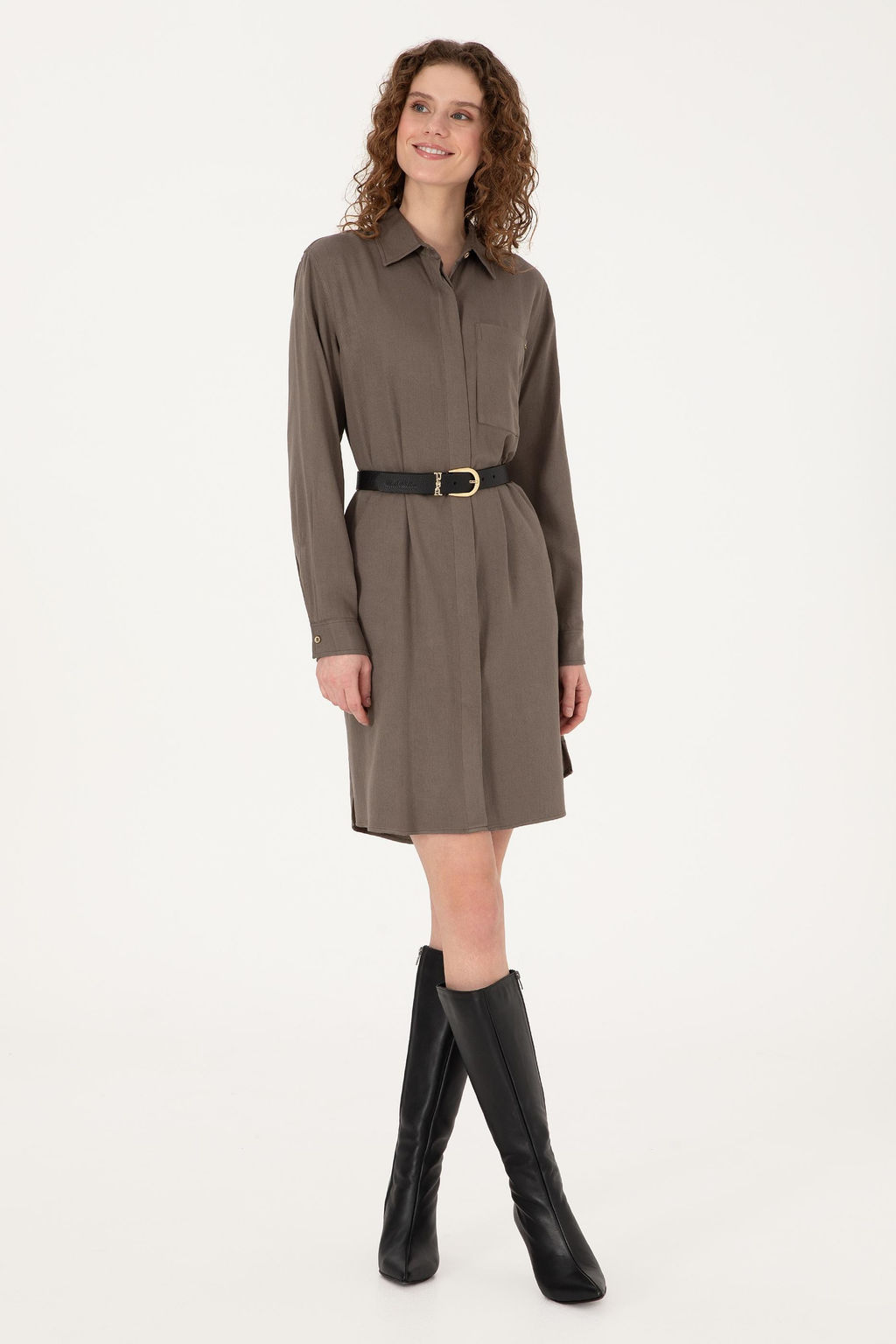Kad_n Vizon Dokuma Elbise - U.s. polo assn фото 3