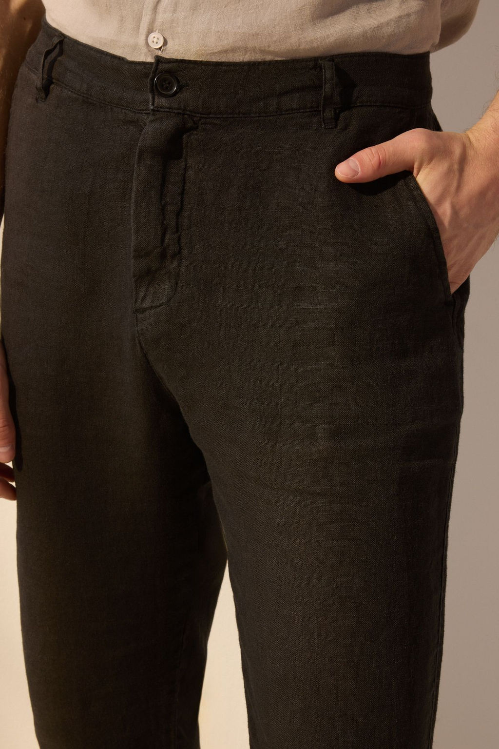 Siyah Limited Edition %100 Keten Regular Fit Pantolon TMNSS25PL00029 - Trendyolmilla фото 7
