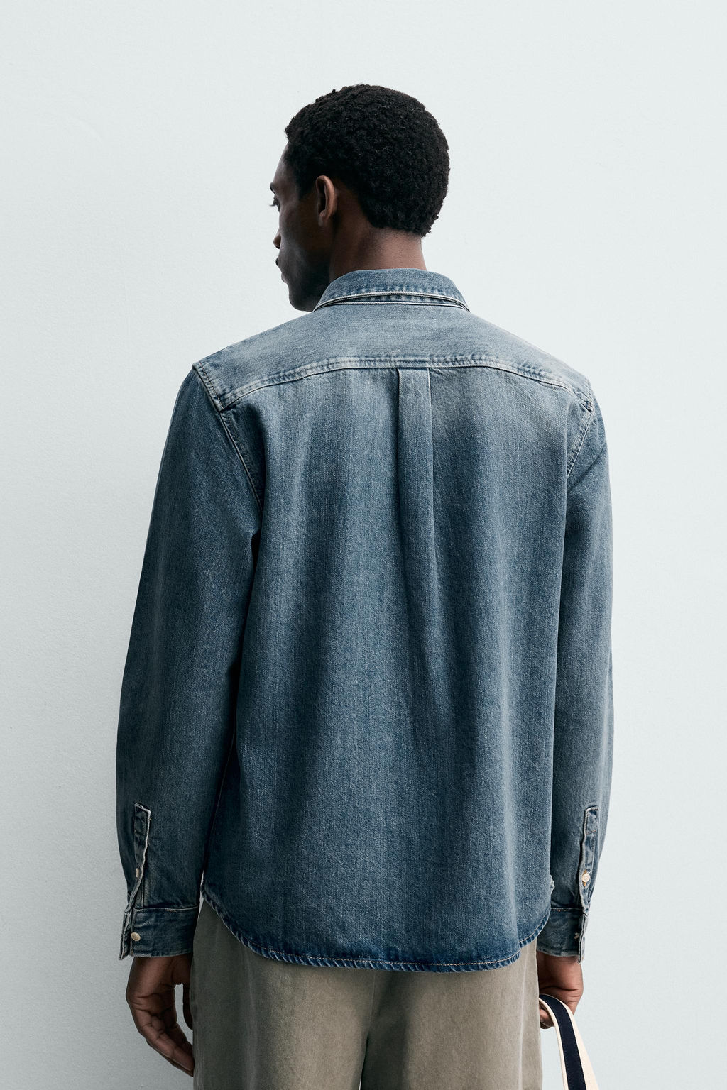 SOBRECAMISA DENIM ALGOD?N - LYOCELL / Azul medio