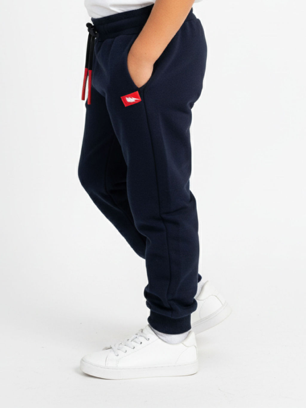 Брюки для мальчика штаны спортивные 22-0509 черный|красный - Mini maxi фото 2
