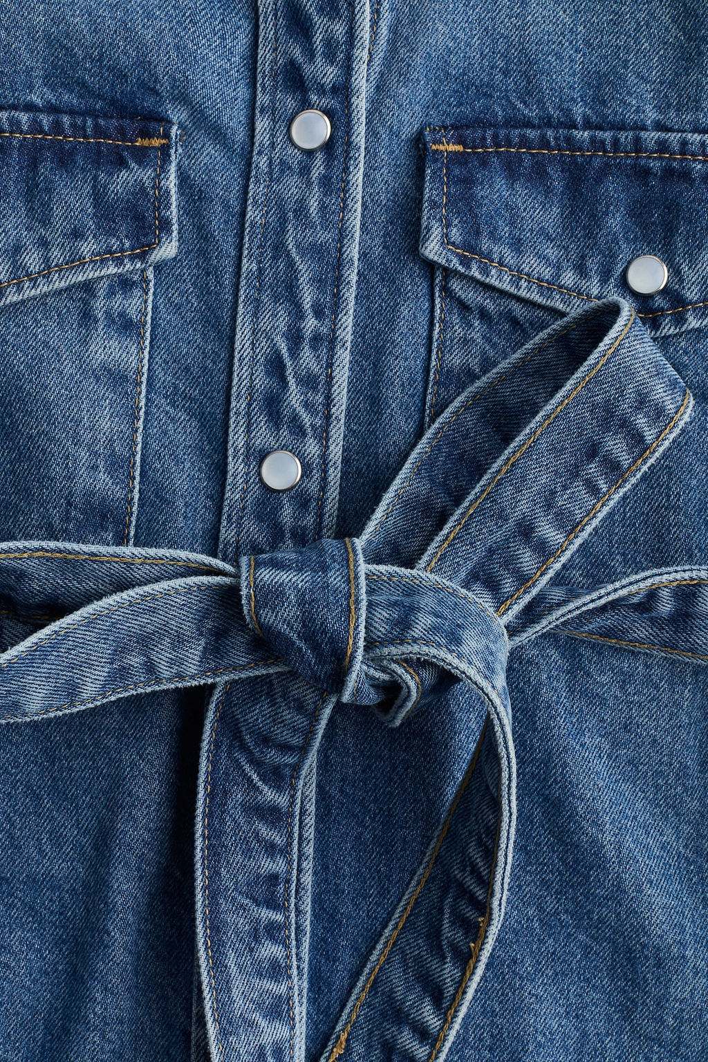 MAMA Camisa denim con cinturon de anudar - H&m фото 7