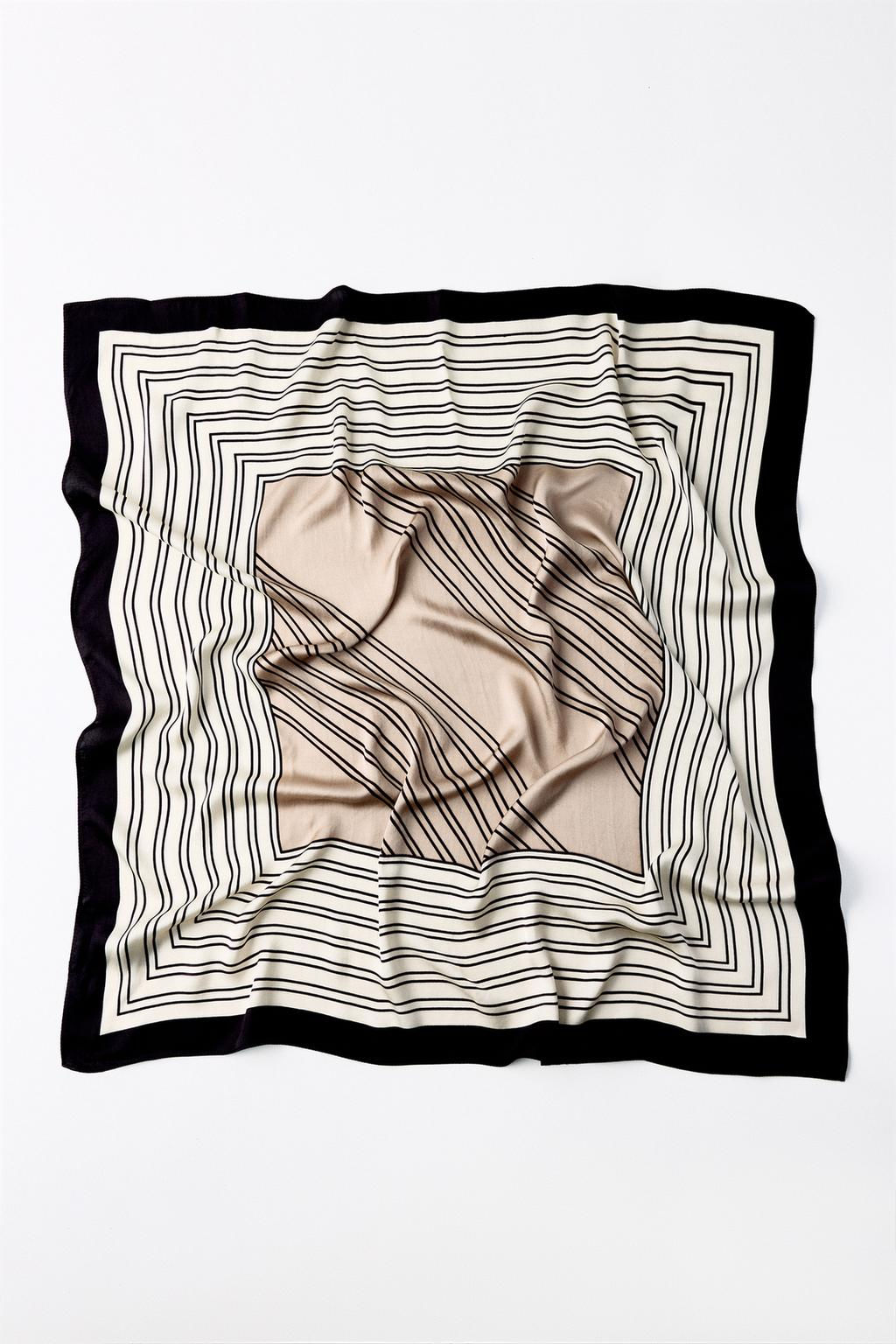 STRIPED SATIN SCARF - Zara фото 10