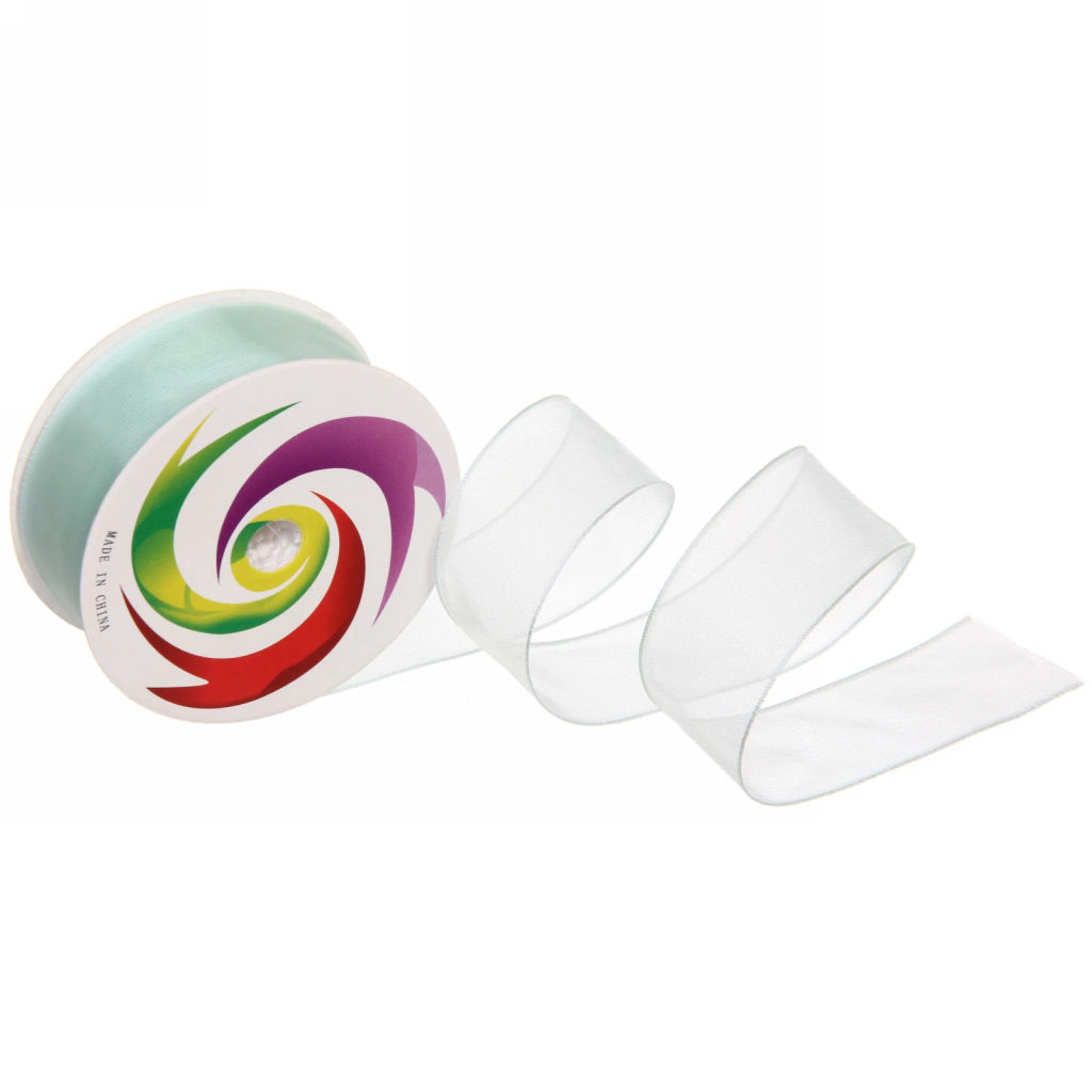 Цена за 5 шт. Лента для декорирования "Нежность" 2,5 см, 5 м, Зеленый (капрон)