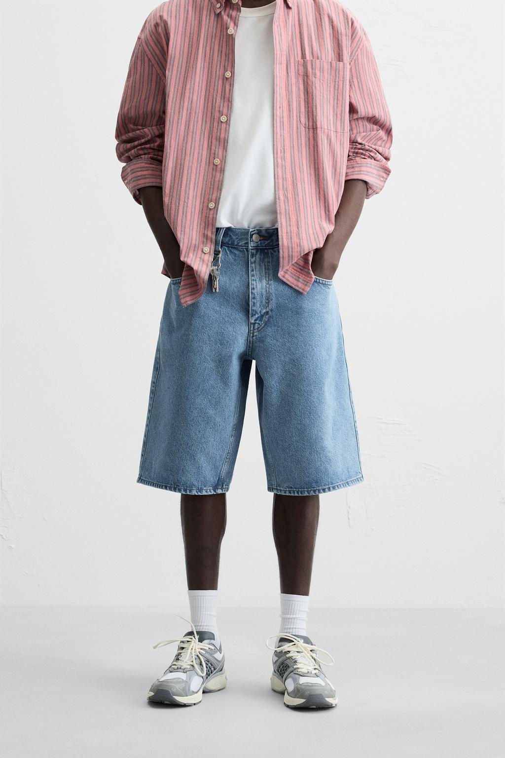 CLASSIC BAGGY FIT DENIM BERMUDA SHORTS - Zara фото 2