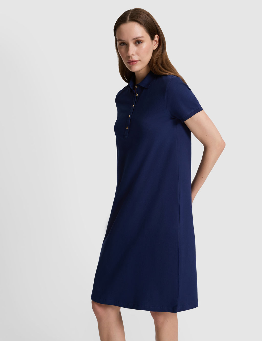 Lacivert Polo Yaka A Kesim _rme Elbise