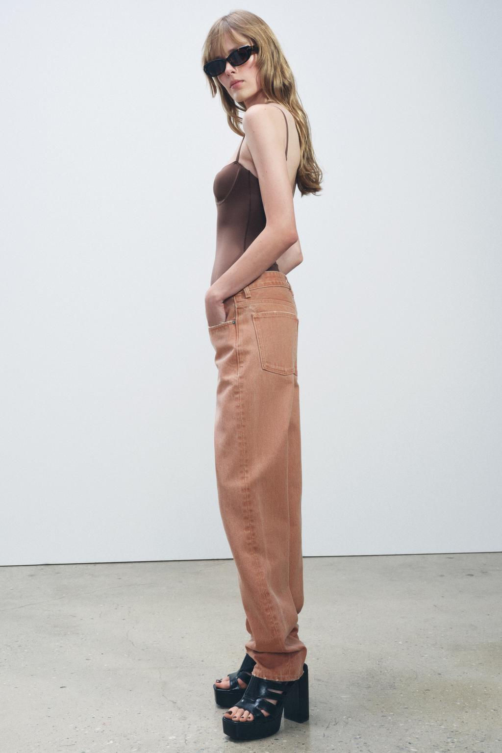 ZW COLLECTION STRAIGHT-LEG MID-RISE JEANS - Zara фото 4