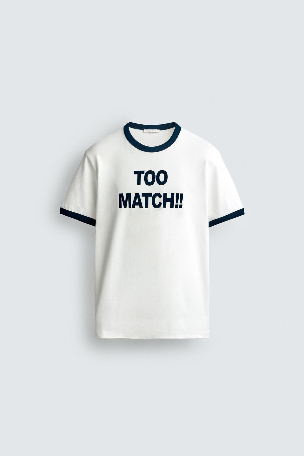 CAMISETA RIB CONTRASTE TEXTO / Blanco roto - Zara фото 7