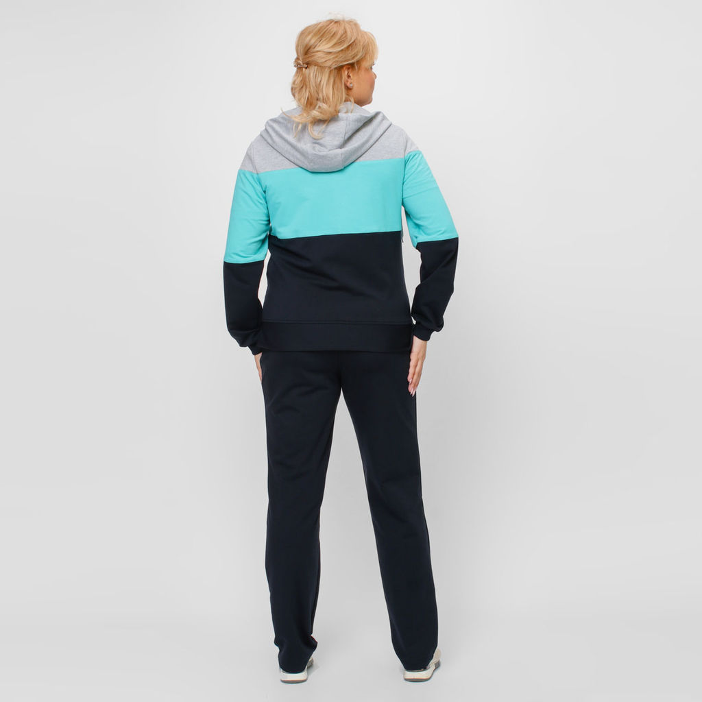 RODOS Спортивный костюм женский весна/лето М-236 Синий/Ментол/Светло-серый  фото 3