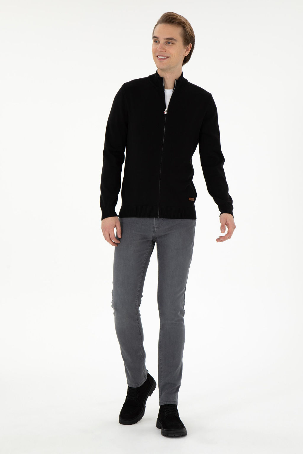 Мужской черный базовый трикотажный кардиган Неожиданная скидка в корзине - U.s. polo assn фото 4