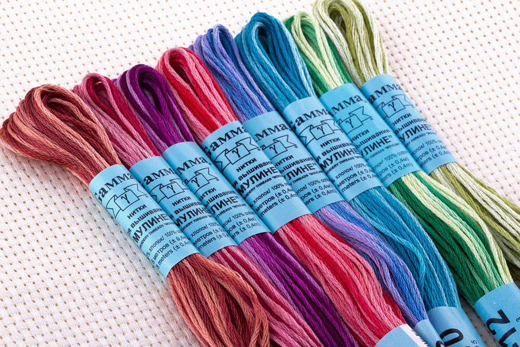 Нитки для вышивания Gamma мулине меланж 100% хлопок 12 x 8 м