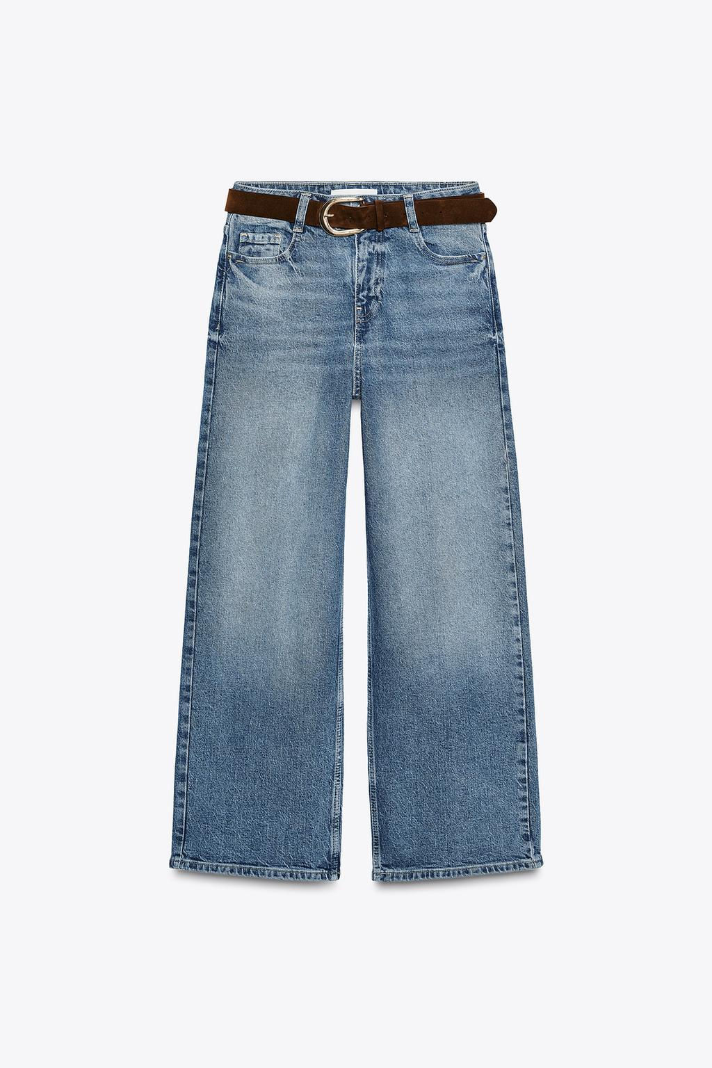 Z1975 HIGH-WAIST CULOTTE JEANS WITH BELT - Zara фото 17