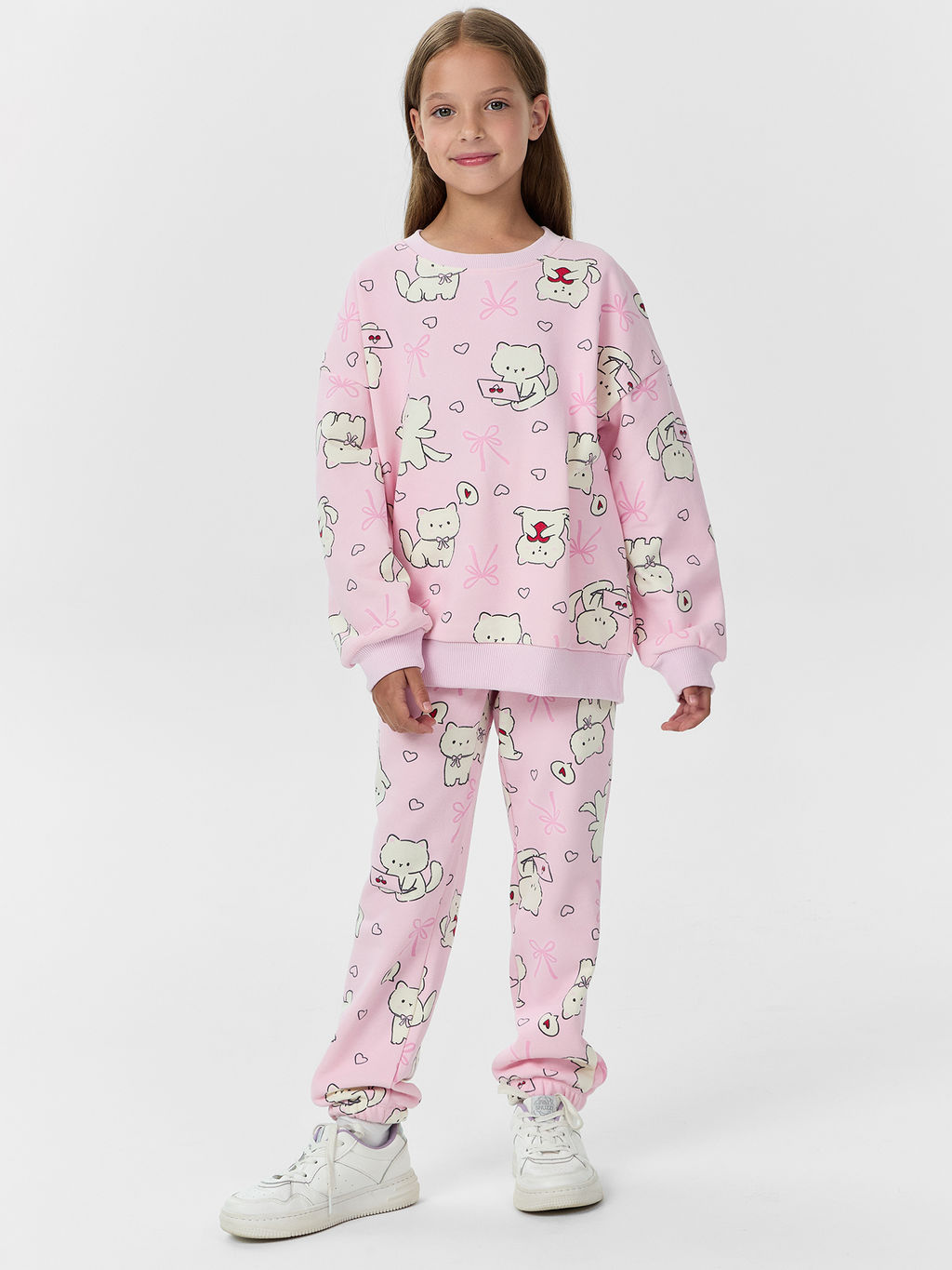 Брюки для девочек розовые с принтом - Mark formelle фото 3