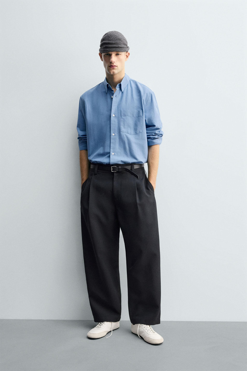 TEXTURED OXFORD SHIRT WITH POCKET