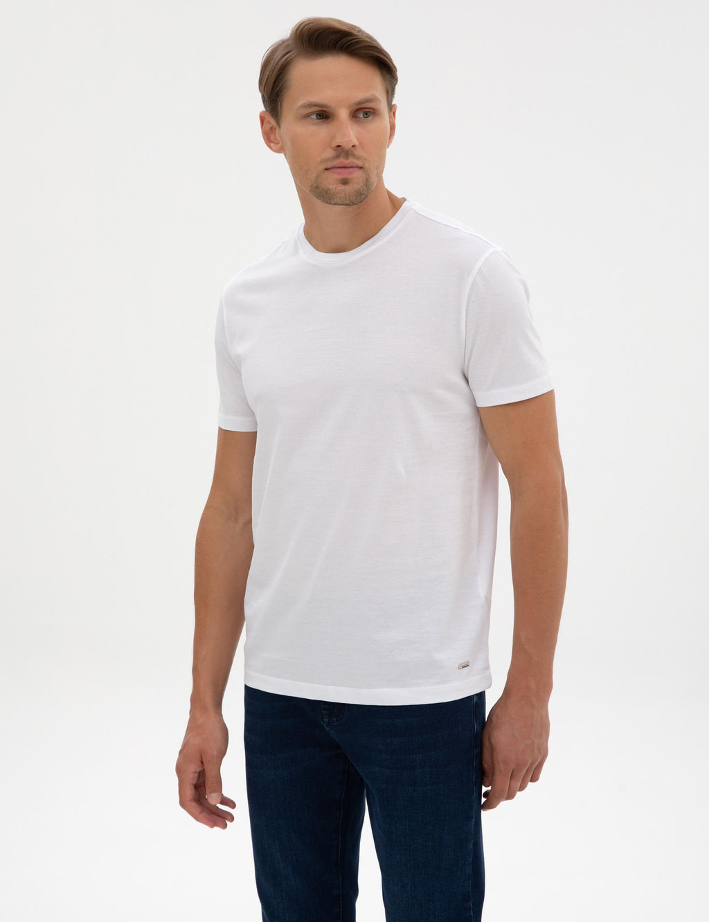 Beyaz Slim Fit Basic Ti__rt - Pierre cardin фото 3
