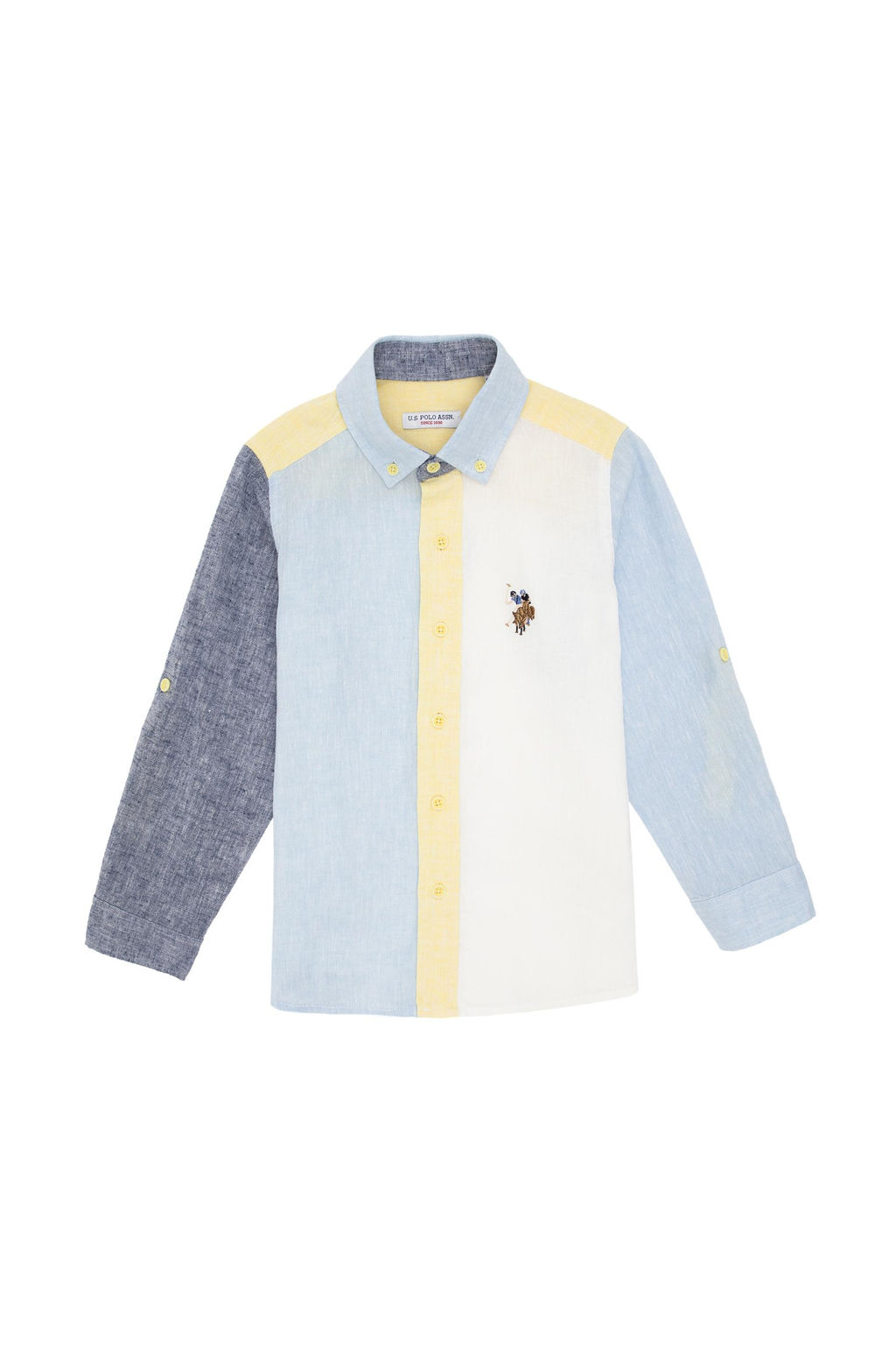 Голубая рубашка с длинным рукавом для мальчика - U.s. polo assn фото 2