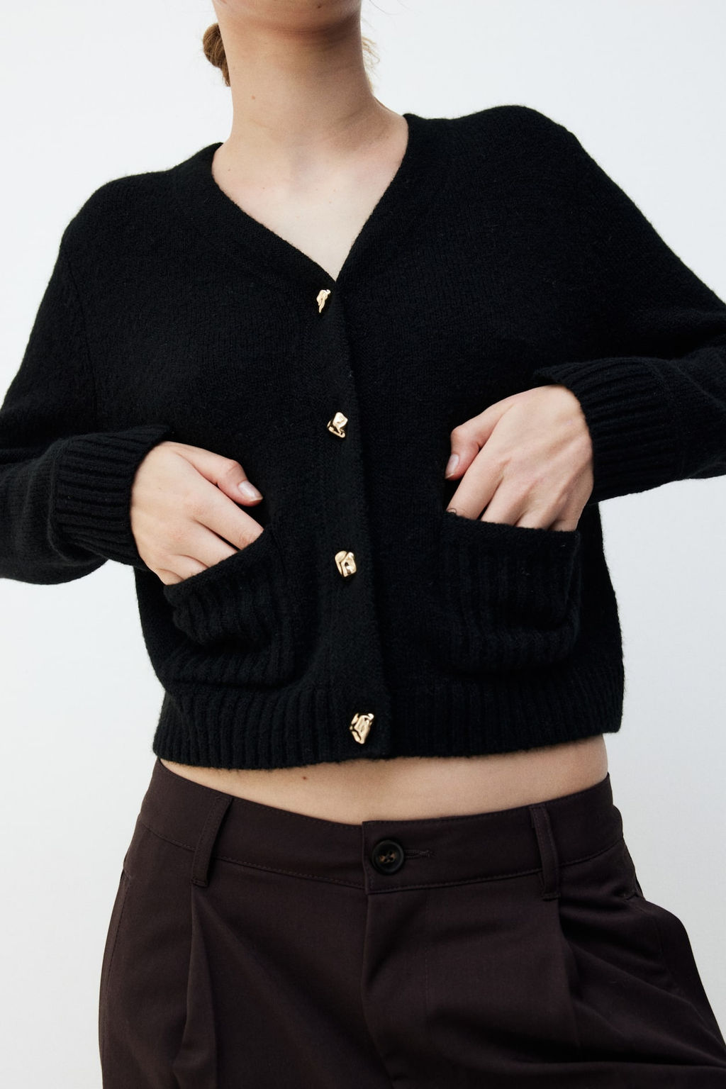 Cardigan corto en punto fino - H&m фото 2