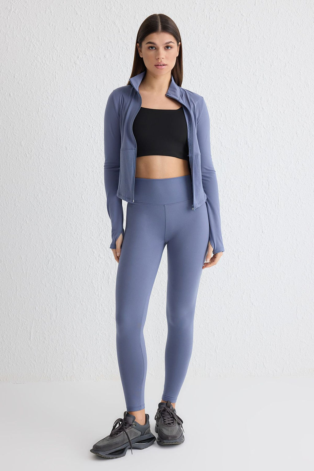 Indigo Soft F?rcal? Kumas Reflektor Bask? Detayl? Tam Boy Orme Spor Tayt THMAW25TY00020