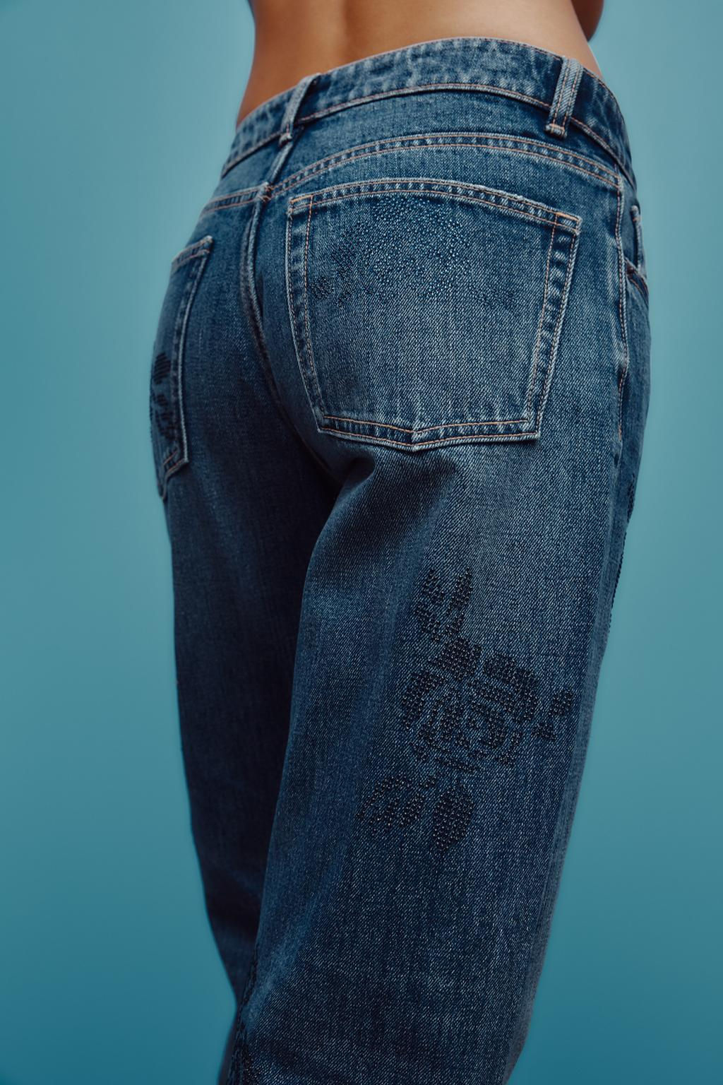 MID-RISE WIDE-LEG TRF JEANS - Zara фото 4