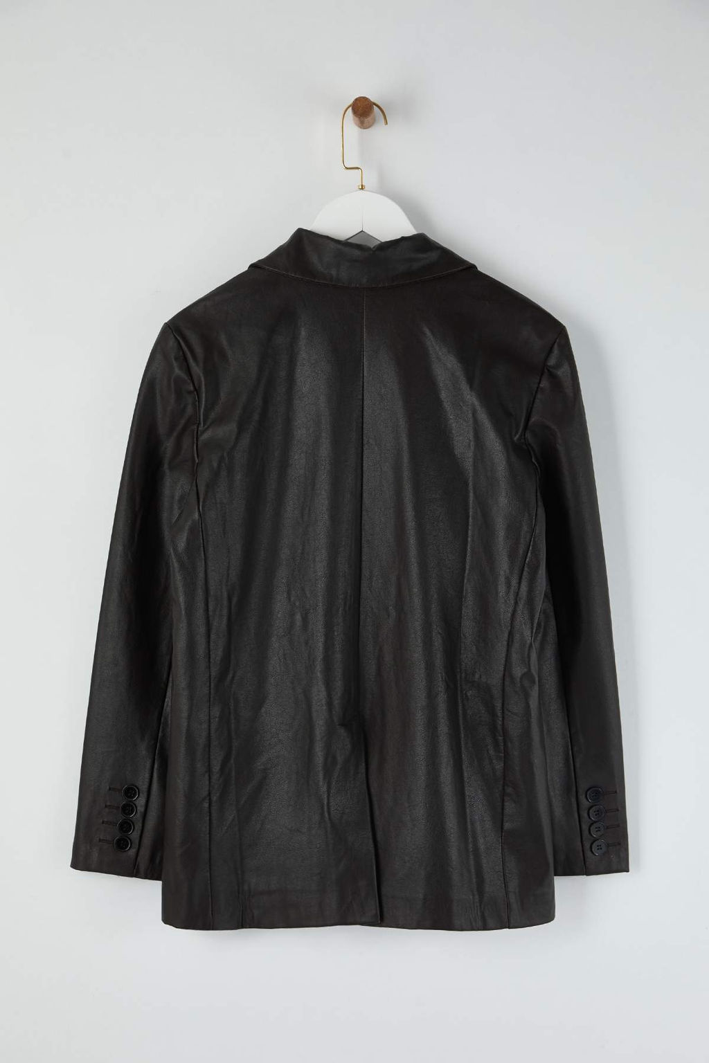 Limited Edition Siyah Y?kamal? Suni Deri Blazer Ceket TWOAW26BC00033 - Trendyolmilla фото 5