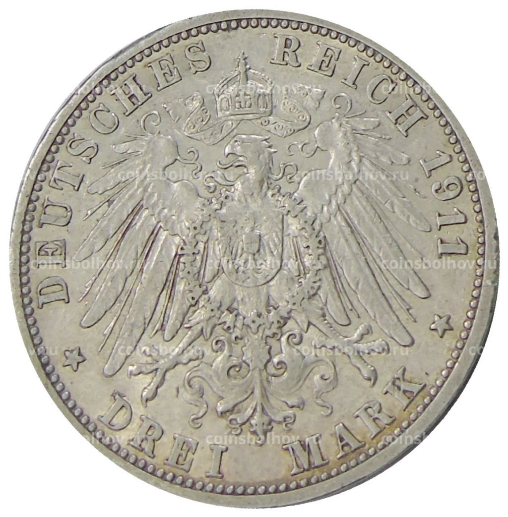 3 марки 1911 года G Германия (Баден)