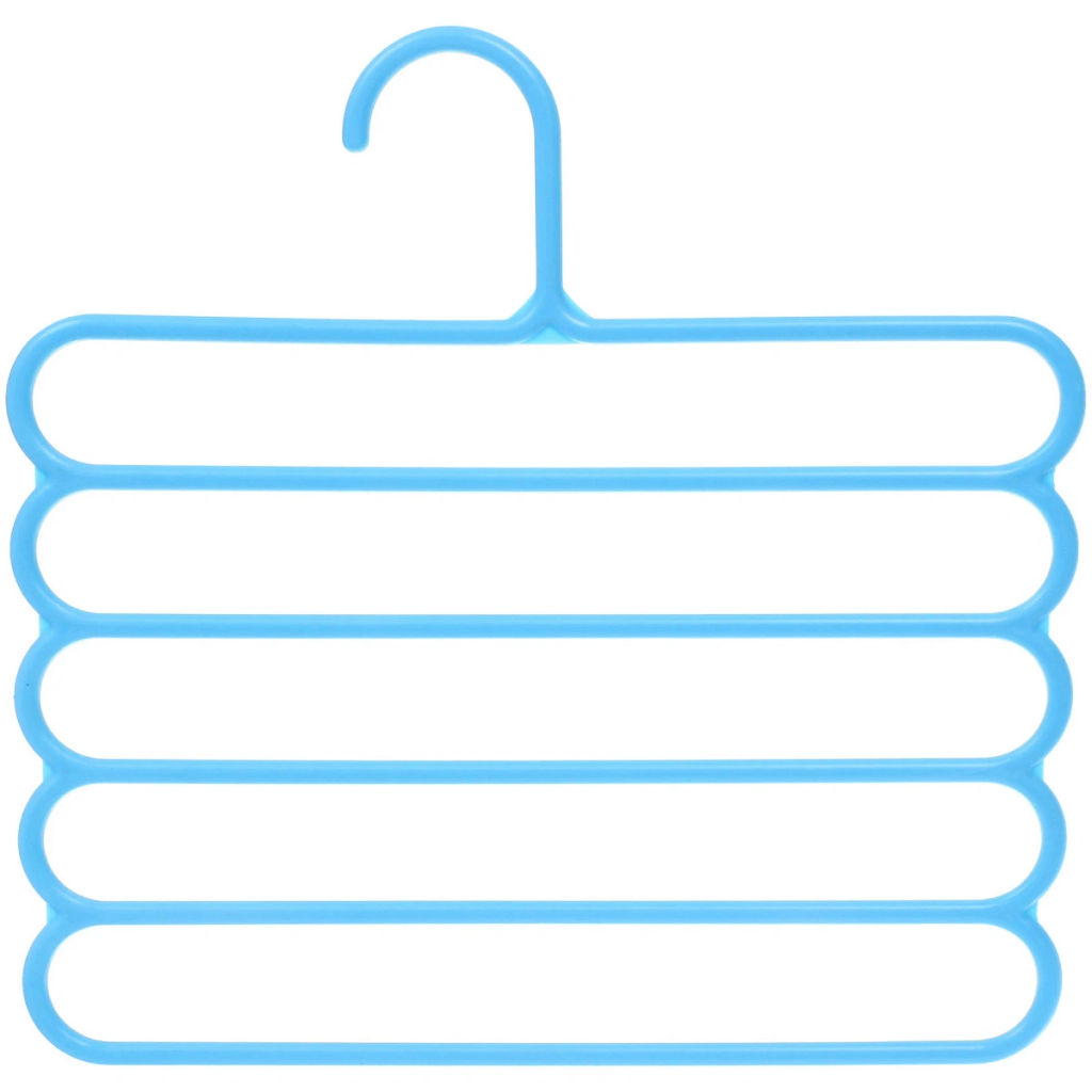 Цена за 3 шт. Вешалка для брюк 2шт "ИДЕЯДОМА", цвет голубой, 5 отд, 30*30см (Лейбл Селфи)