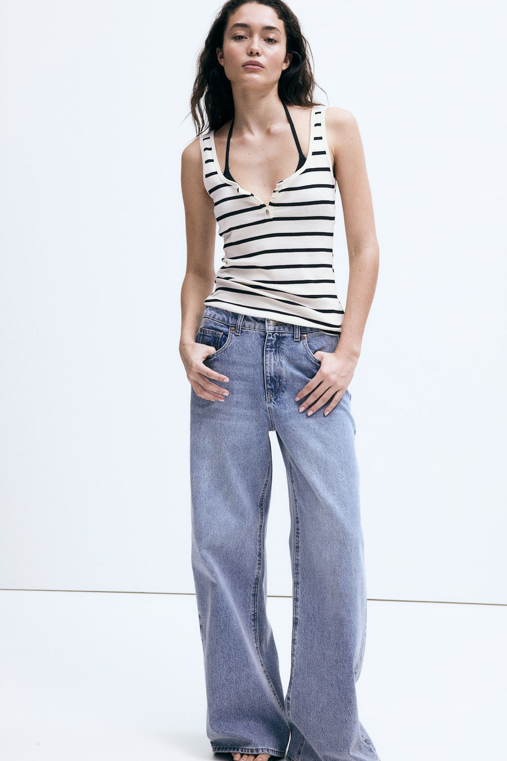 Top de tirantes en canale con tapeta de botones - H&m фото 2