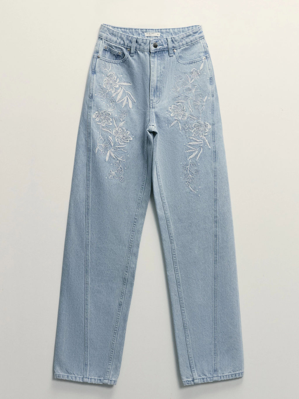 Джинсы straight с вышивкой / Zarina  фото 6