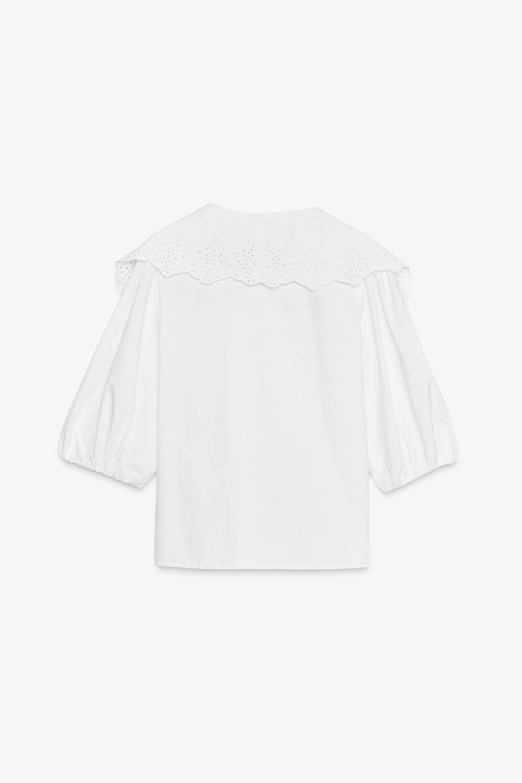 POPLIN SHIRT WITH PETER PAN COLLAR - Zara фото 6