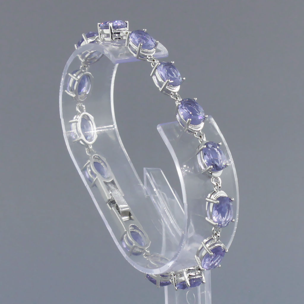 Александрит, браслет Мадлен, покрытие родий, длина 17см - Agat77 фото 2