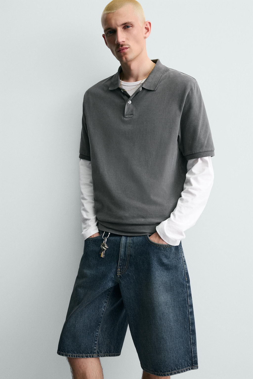 BERMUDA DENIM BAGGY FIT / Azul - Zara фото 5