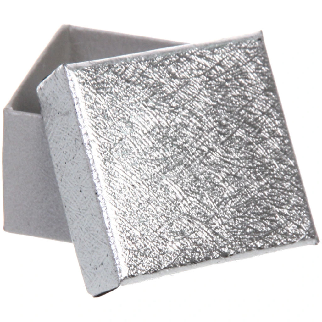 Цена за 12 шт. Коробка подарочная "Блеск" 4*4*3 см, Серебро