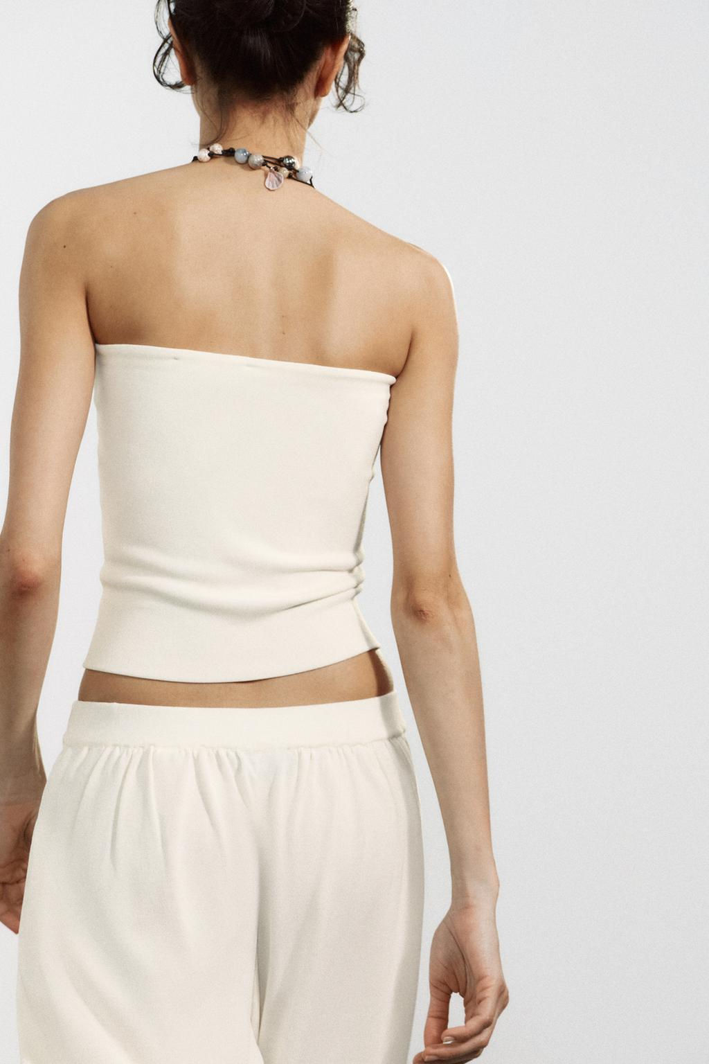 KNIT BANDEAU CROP TOP - Zara фото 4